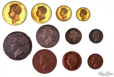 luna coins obvs george IV proof set 1826 gold 600