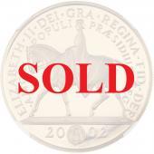 イギリス 2002年 5ポンドプルーフ金貨エリザベス2世即位50年 「馬上の女王」 NGC PF70UCAM