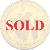 バハマ　1975年　100ドル金貨　プルーフ　ケース付