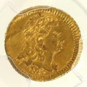 ブラジル　1734M　400レイス金貨　PCGS　Genuine AU鑑定