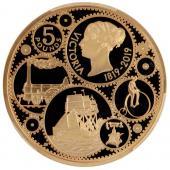 イギリス　2019年　5ポンド　プルーフ金貨　エリザベス2世　ヴィクトリア生誕200周年記念　発行限定725枚　PCGS　PR70DCAM　パーフェクト鑑定