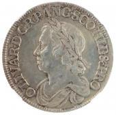 イギリス　1658/7年　オリバー・クロムウェル　クラウン銀貨　NGC AU53 No Die Flaw