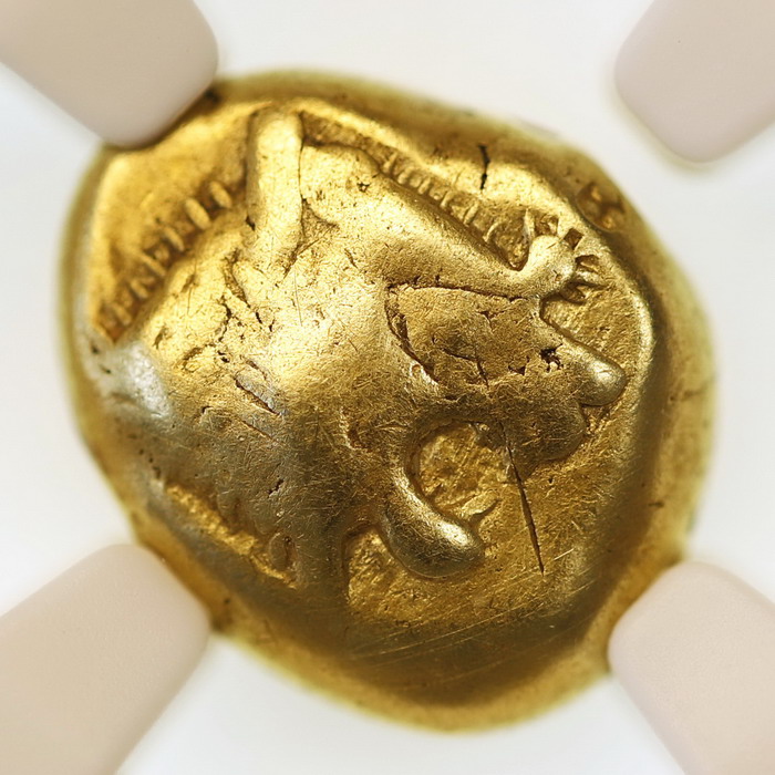 古代リディア 1/3スターテル エレクトラム金貨 獅子と太陽 BC610-546
