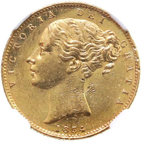 イギリス 1854年銘 ソブリン金貨 ヴィクトリア ビクトリア Victoria WW