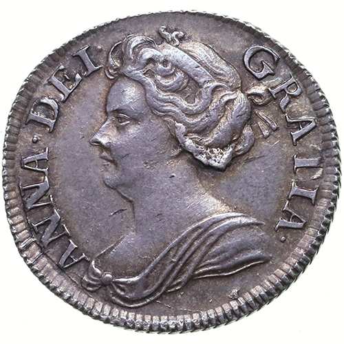 イギリス 1711年 アン女王 6ペンス銀貨 ポスト・ユニオン お勧め状態 