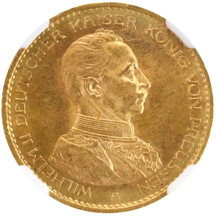 ドイツ プロイセン 1914年 20マルク 金貨 ヴィルヘルム2世 NGC MS63【アンティークコイン・金貨・銀貨の販売・買取 ルナコイン】