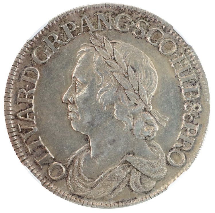 イギリス 1658/7年 オリバー・クロムウェル クラウン銀貨 NGC AU53 No Die Flaw【アンティークコイン・金貨・銀貨の販売・買取  ルナコイン】