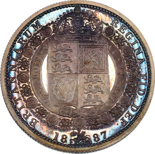 イギリス GREAT BRITAIN 1887年プルーフ ハーフクラウン銀貨 Proof