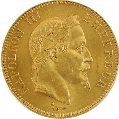 フランス 1867A 100フラン大型金貨 ナポレオン三世 発行数限定 