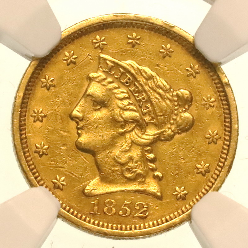 アメリカ 1852年銘 2.5ドル金貨 NGC AU53 リバティヘッド【アンティークコイン・金貨・銀貨の販売・買取 ルナコイン】