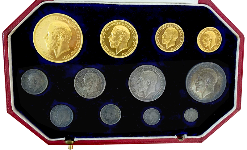 イギリス 1911年 ジョージ5世 ソブリン プルーフ金貨・銀貨 12枚セット 