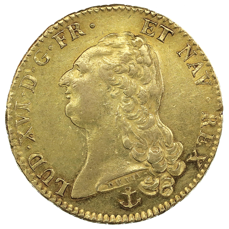 フランス 1787年 2ルイドール 金貨 ルイ16世 EF- 極美品
