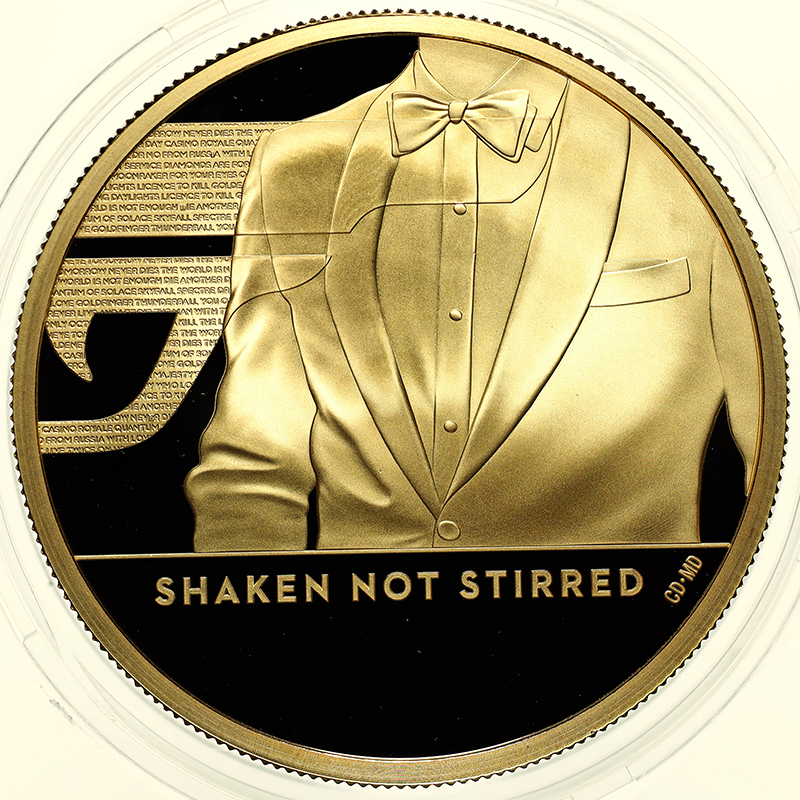 イギリス 2020年 200ポンド2オンスプルーフ 200ポンド純金貨 エリザベス2世 007シリーズ第三弾”Shaken, Not Stirred