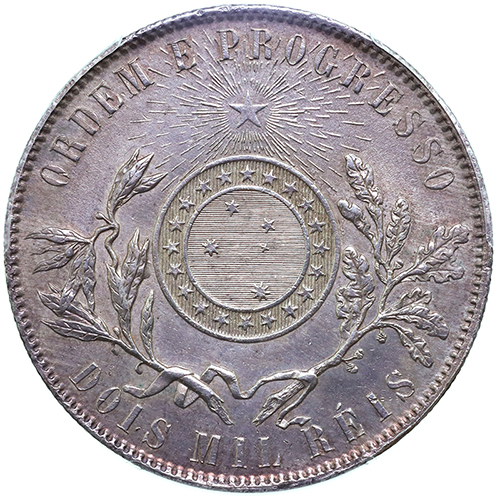 NGC MS65】1865年ブラジル 2000レイス銀貨 | angeloawards.com