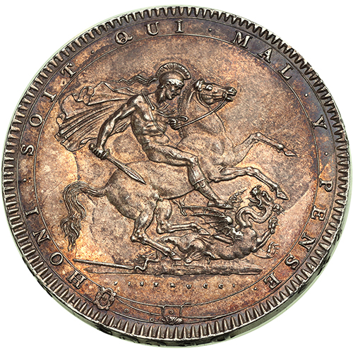 イギリス ジョージ3世 1820年 クラウン銀貨 LIX UNC(未使用) バージン