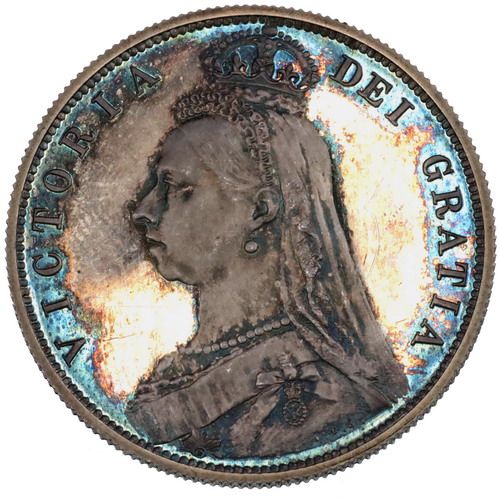 ジュビリーヘッド銀貨 イギリス 1887年 ヴィクトリア女王 クラウン 極 