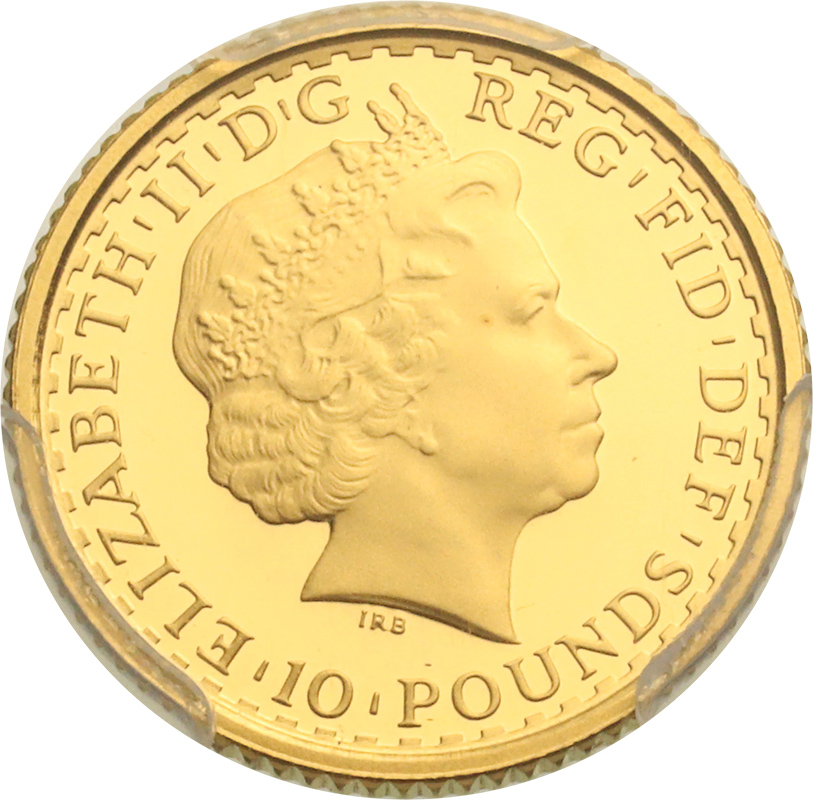 イギリス ブリタニア 2009年 10ポンド 1/10オンス 金貨 エリザベス2世 