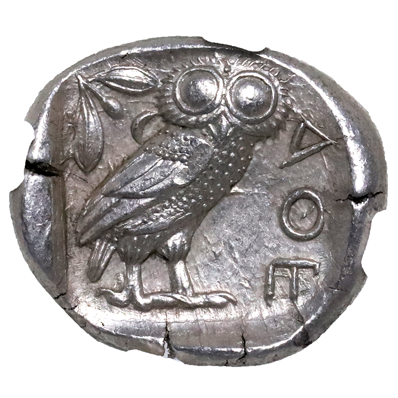 古代ギリシャ アッテカ テトラドラクマ銀貨 フクロウ BC440 MS 5-4 