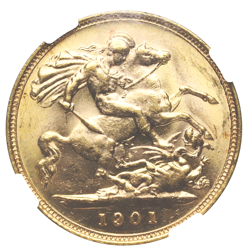 1901 イギリス 1/2ソブリン 金貨 ヴィクトリア女王 ベールドヘッド NGC ...