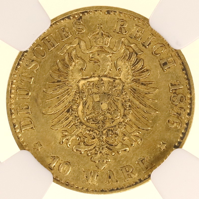ドイツ ダルムシュタット 1876年H 10マルク 金貨 ルートヴィヒ3世 
