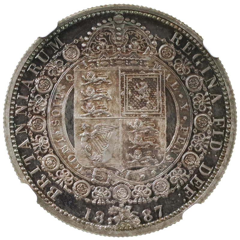 イギリス 1887年 ハーフクラウン銀貨 プルーフ ヴィクトリア