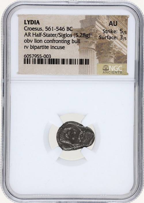 NGC XFリディア クロイソス ライオン 銀貨 スタテル 古代ギリシャ 古銭