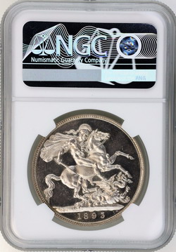 イギリス 1893年プルーフクラウン銀貨 ヴィクトリア ビクトリア