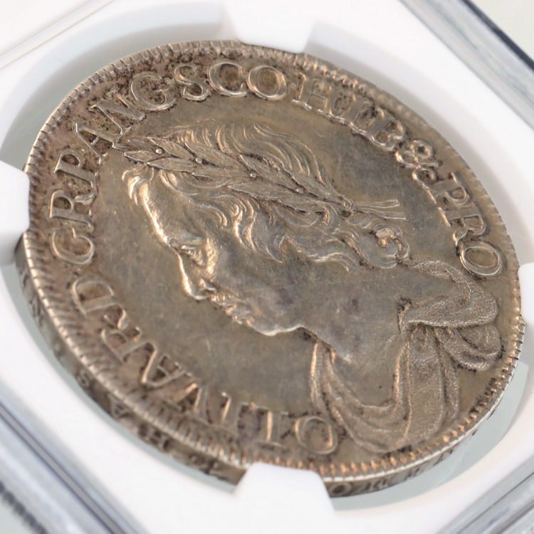 イギリス 1658/7年 オリバー・クロムウェル クラウン銀貨 NGC AU53 No Die Flaw【アンティークコイン・金貨・銀貨の販売・買取  ルナコイン】