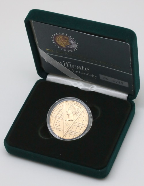 イギリス 2001年 5ポンド プルーフ金貨 ヴィクトリア ビクトリア