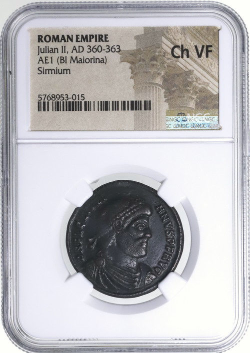 古代ローマ AD360-363年 ユリアヌス2世 2マイオリナ銅貨 シルミウム
