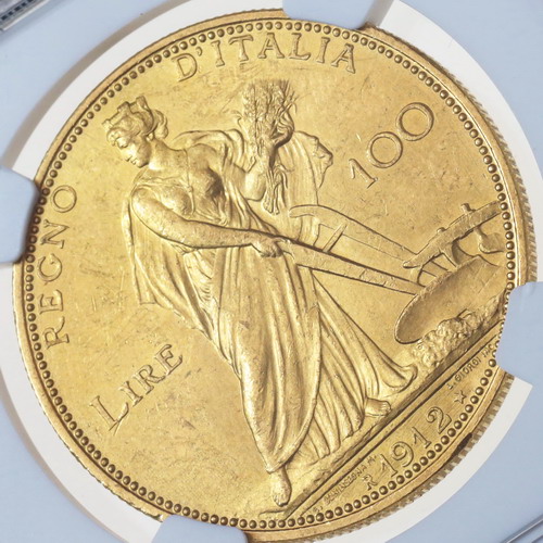 イタリア 1912年R 100リレ 金貨 豊穣の女神 ヴィットリオ 
