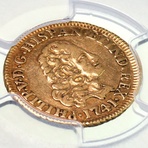 スペイン 1741年JF エスクード 金貨 フェリペ5世 PCGS XF45 極美品