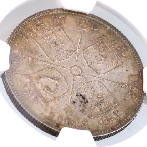 イギリス GREAT BRITAIN 1887年2シリング フローリン銀貨 ヴィクトリアVictoria ジュビリーヘッド NGC  MS63【アンティークコイン・金貨・銀貨の販売・買取 ルナコイン】