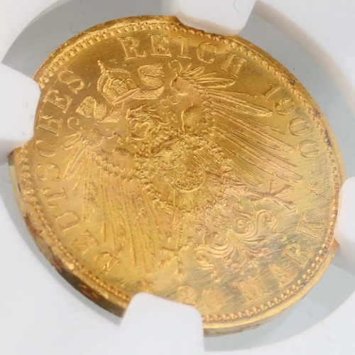 ドイツ プロイセン 1900年A 20マルク 金貨 ヴィルヘルム2世 NGC