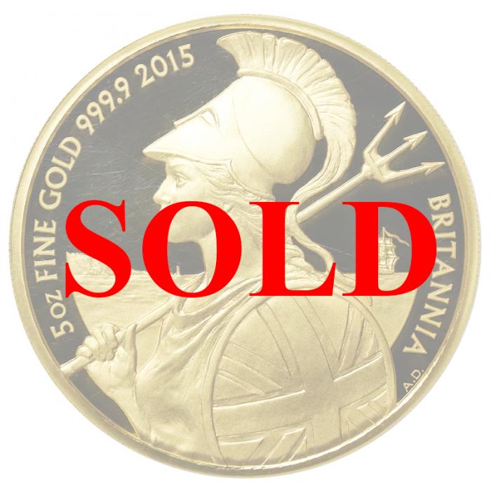 イギリス ブリタニア 2015年 500ポンド 5オンス 金貨 エリザベス2世