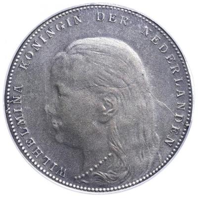 オランダ 1892年　2 1/2グルデン　ウィルヘルミナ女王 PCGS SP65  試作銀貨パターン　表面matte 加工　超レア