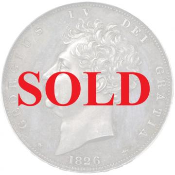 イギリス1826年クラウン プルーフ銀貨 ジョージ4世 美麗トーン 発行150枚 PCGS UNC ESC R指定