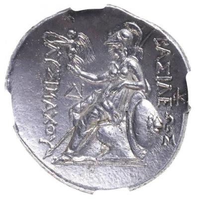 古代トラキア王国 BC305-281　アレキサンダー3世　リュシマコス　テトラドラクマ銀貨　NGC鑑定済 AU Strike:4/5 Surface:4/5　肉厚