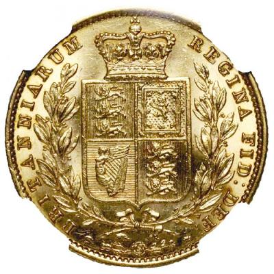イギリス　1853年銘　ソブリン金貨　ヴィクトリア　ビクトリア　Victoria　ヤングヘッド　NGC　MS62