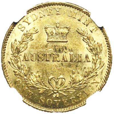 イギリス領オーストラリア　1866年銘　シドニーミント　ヴィクトリア　ビクトリア　Victoria　ヤングヘッド　ソブリン金貨　NGC　MS63