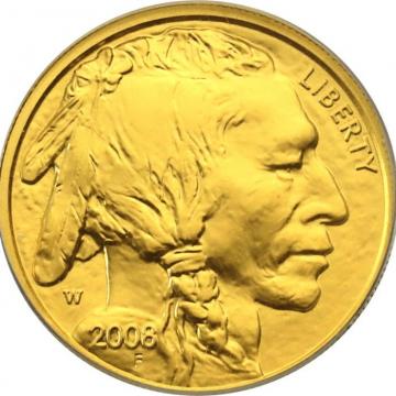 アメリカ　2008W　$5　James E Fraserインディアン　バッファロー純金貨　1/10oz　ANACS SP69