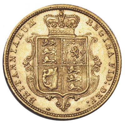 イギリス　1885年銘　ハーフソブリン金貨　ヴィクトリア　ビクトリア　Victoria ヤングヘッド　EF-　極美品-