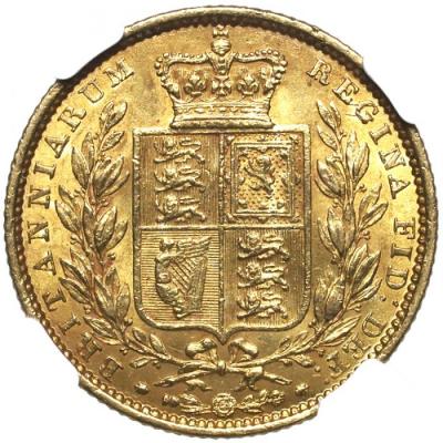 イギリス　1851年　ソブリン金貨Sovereign　ヴィクトリア　ビクトリア　Victoria　ヤングヘッド　NGC　MS61