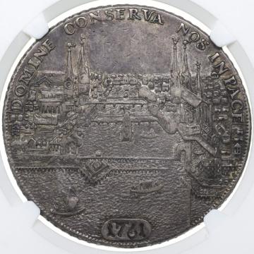 スイス　1761年 チューリッヒ　ターラー銀貨　都市景観　NGC　AU55