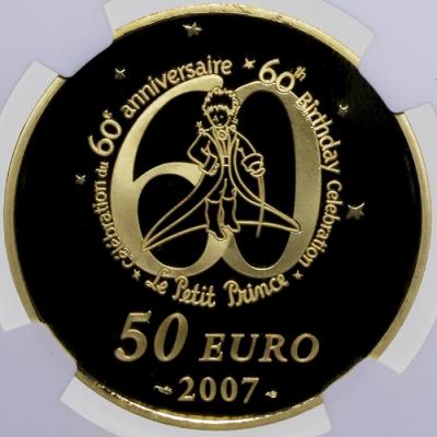 フランス　2007年　星の王子さま60周年　50ユーロ金貨　20ユーロ金貨　3枚セット　NGC　PF70ULTRA CAMEO　化粧箱保証書付き