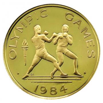 西サモア　1984年　100ドル　プルーフ金貨　オリンピック記念　共箱・保証書付き　FDC