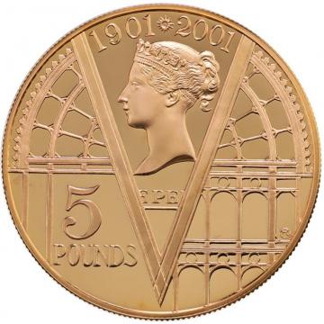 イギリス 2001年 5ポンド　プルーフ金貨 ヴィクトリア　ビクトリア　Victoria 没後100年 FDC完全未使用 保証書・化粧箱付き