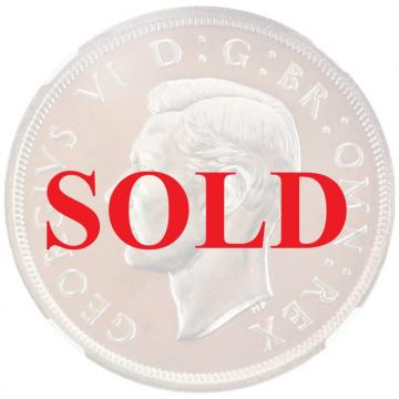 イギリス1937年銘ジョージ6世  プルーフ クラウン銀貨 NGC　PF67