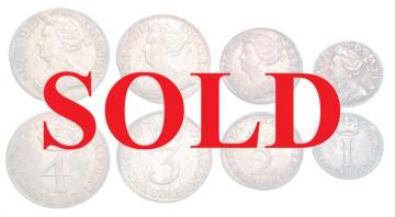 イギリス　アン女王　1709年　マウンディ銀貨4枚セット(4～1ペンス、ペニー)　スターリングシルバー