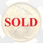 イタリア 1931R 50リレ金貨ヴィットリオ・エマヌエーレ3世　体制9周年　NGC MS63